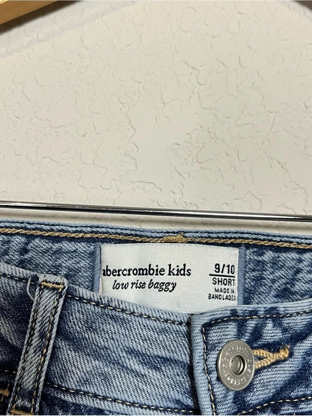 abercrombie kids hearts light blue low rise baggy jeans